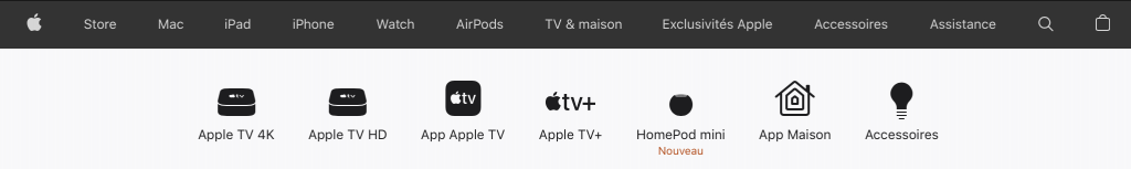 La nouvelle section TV & maison de l'Apple Store