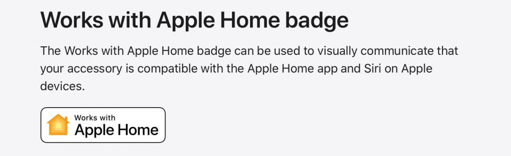 Le nouveau badge "Works with Apple HomeKit"