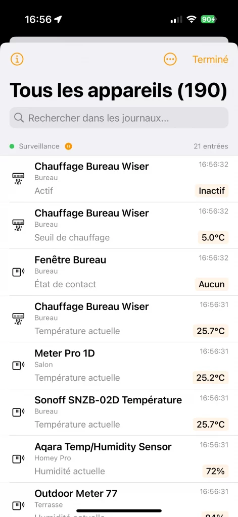 Le visualiseur de journaux