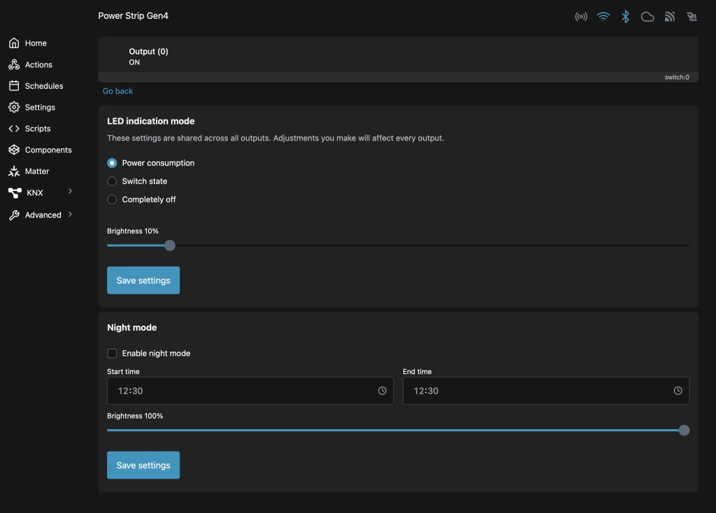 C'est ici qu'on va pouvoir baisser la luminosité du halo lumineux des prises