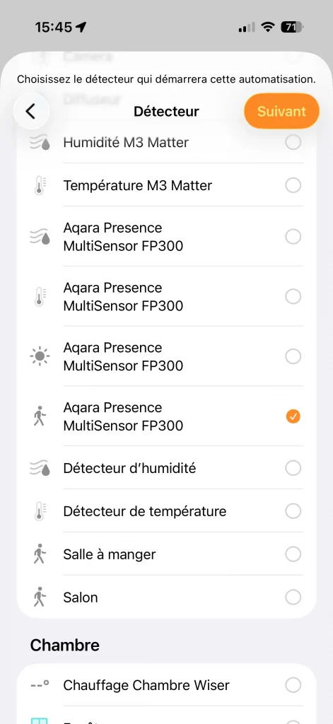 Il faut choisir le bon détecteur parmi les 4 proposés