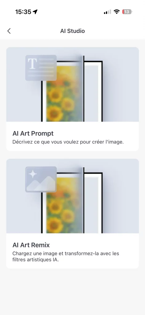 Deux possibilités de création d'images à l'aide de l'IA