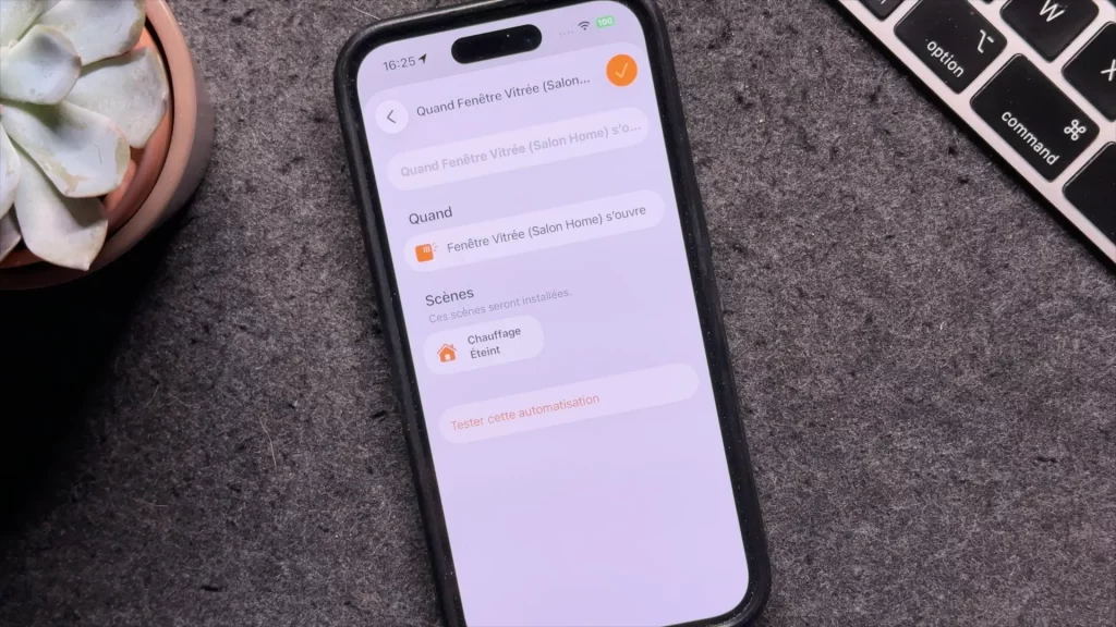 Un exemple simple d'automatisation dans Apple Maison