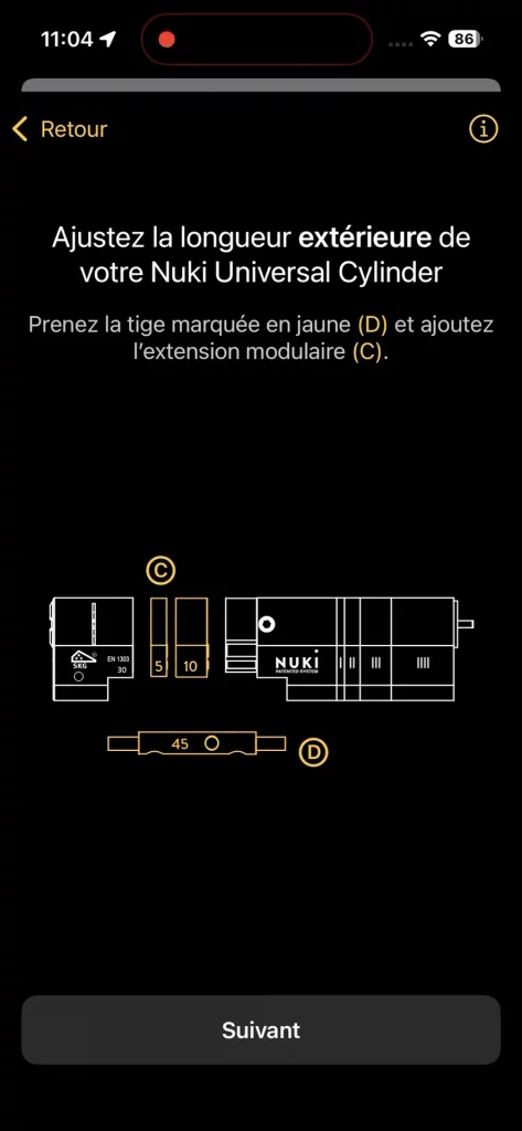 L'assemblage du cylindre universel Nuki est très facile, il suffit de se laisser guider