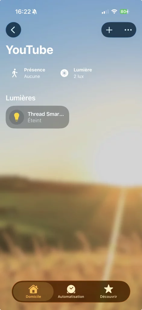 Lumière, mouvement (présence) et luminosité
