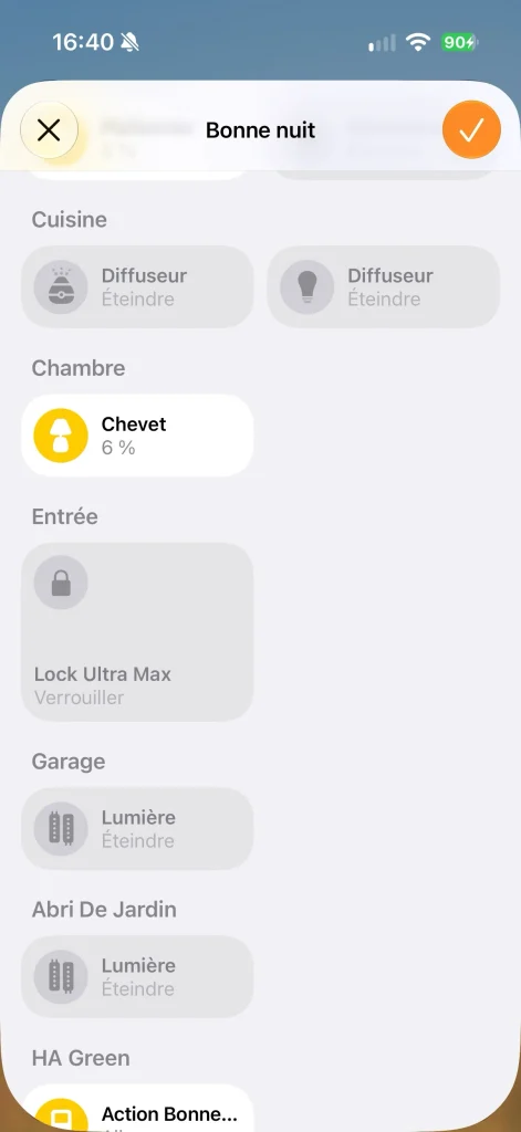 Dans ma scène "Bonne Nuit" je m'assure que la porte est bien verrouillée